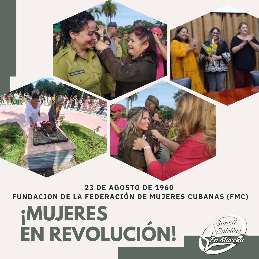 Alexis Lorente Jiménez (@alexislorente74) on Twitter photo El 23 de agosto de 1960, cuando la Revolución recién comenzaba en la mayor de las Antillas, nació la Federación de Mujeres Cubanas (FMC).
Muchas felicidades 🇨🇺
#SanctiSpíritusEnMarcha
#MujeresEnRevolución
<a href="/TeresaBoue/">@SecGFMC</a> <a href="/FMC_Cuba/">FMC de Cuba</a> <a href="/DeivyPrezMartn1/">Deivy Pérez Martín</a> <a href="/DiazCanelB/">Miguel Díaz-Canel Bermúdez</a> <a href="/DrRobertoMOjeda/">Dr. Roberto Morales Ojeda</a> El 23 de agosto de 1960, cuando la Revolución recién comenzaba en la mayor de las Antillas, nació la Federación de Mujeres Cubanas (FMC).
Muchas felicidades 🇨🇺
#SanctiSpíritusEnMarcha
#MujeresEnRevolución
<a href="/TeresaBoue/">@SecGFMC</a> <a href="/FMC_Cuba/">FMC de Cuba</a> <a href="/DeivyPrezMartn1/">Deivy Pérez Martín</a> <a href="/DiazCanelB/">Miguel Díaz-Canel Bermúdez</a> <a href="/DrRobertoMOjeda/">Dr. Roberto Morales Ojeda</a>