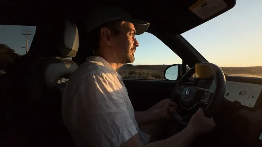 mims driving up the PCH, not a charging worry in his head