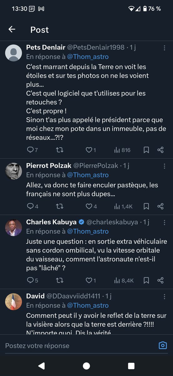 Aguilo Security 🇨🇵🇺🇦🇪🇺 (@aguilosecurity) on Twitter photo J'ai scroll un tout petit peu, j'ai arrêté. C'est déprimant de bêtise. Force à toi <a href="/Thom_astro/">Thomas Pesquet</a> et merci pour ces magnifiques photos J'ai scroll un tout petit peu, j'ai arrêté. C'est déprimant de bêtise. Force à toi <a href="/Thom_astro/">Thomas Pesquet</a> et merci pour ces magnifiques photos
