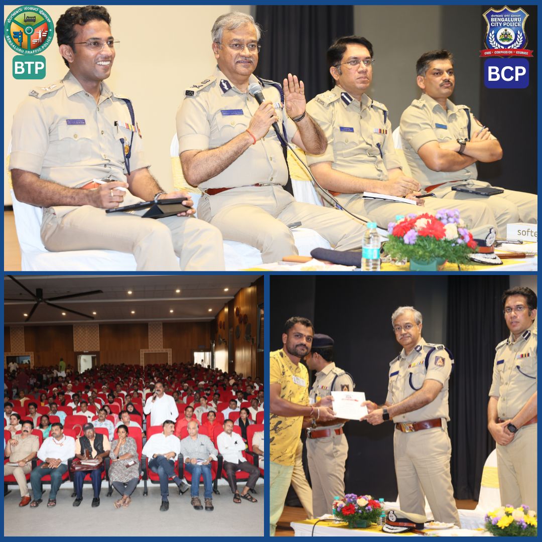 ಬೆಂಗಳೂರು ನಗರ ಪೊಲೀಸ್ BengaluruCityPolice (@blrcitypolice) on Twitter photo ಇಂದು, <a href="/CPBlr/">CP Bengaluru ಪೊಲೀಸ್ ಆಯುಕ್ತ ಬೆಂಗಳೂರು</a> ಮತ್ತು @JointCPTraffic ಜೆ.ಪಿ. ನಗರದ ಆರ್.ವಿ. ಡೆಂಟಲ್ ಕಾಲೇಜು ಸಭಾಂಗಣದಲ್ಲಿ ನಡೆದ #MeetTheBCP & #MeetTheBTP ಕಾರ್ಯಕ್ರಮದಲ್ಲಿ ನಾಗರಿಕರೊಂದಿಗೆ ಸಂವಾದ ನಡೆಸಿ, ಕಾನೂನು-ಸುವ್ಯವಸ್ಥೆ ಮತ್ತು ಸಂಚಾರ ದಟ್ಟಣೆ ಸಮಸ್ಯೆಗಳನ್ನು ಚರ್ಚಿಸಿದರು.
ನಾಗರಿಕರು ಎತ್ತಿಹಿಡಿದ ಪ್ರಮುಖ ಸಮಸ್ಯೆಗಳಾದ ಬೀದಿ ನಾಯಿಗಳ ಉಪಟಳ, ಇಂದು, <a href="/CPBlr/">CP Bengaluru ಪೊಲೀಸ್ ಆಯುಕ್ತ ಬೆಂಗಳೂರು</a> ಮತ್ತು @JointCPTraffic ಜೆ.ಪಿ. ನಗರದ ಆರ್.ವಿ. ಡೆಂಟಲ್ ಕಾಲೇಜು ಸಭಾಂಗಣದಲ್ಲಿ ನಡೆದ #MeetTheBCP & #MeetTheBTP ಕಾರ್ಯಕ್ರಮದಲ್ಲಿ ನಾಗರಿಕರೊಂದಿಗೆ ಸಂವಾದ ನಡೆಸಿ, ಕಾನೂನು-ಸುವ್ಯವಸ್ಥೆ ಮತ್ತು ಸಂಚಾರ ದಟ್ಟಣೆ ಸಮಸ್ಯೆಗಳನ್ನು ಚರ್ಚಿಸಿದರು.
ನಾಗರಿಕರು ಎತ್ತಿಹಿಡಿದ ಪ್ರಮುಖ ಸಮಸ್ಯೆಗಳಾದ ಬೀದಿ ನಾಯಿಗಳ ಉಪಟಳ,