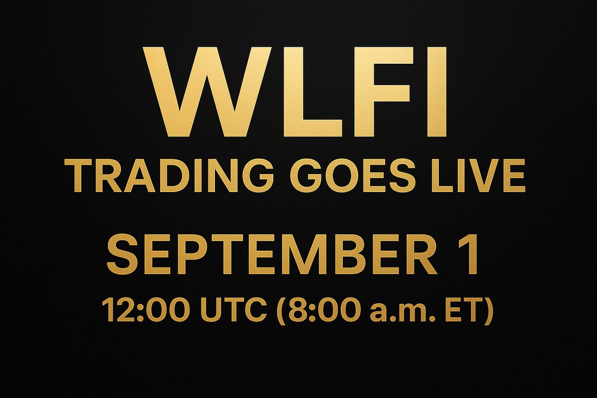 $WLFI | <a href="/worldlibertyfi/">WLFI</a> to become tradable on September 1st.

Here's what we know 👇

▶️ Network: $ETH
▶️ Initial unlock: 20% for early supporters
▶️ 80% unlock subject to governance vote
▶️ No initial unlocks for founders, team, advisors and investors
▶️ Availability on launch: