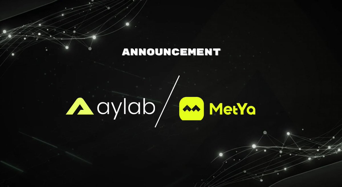 Aylab_io's tweet image. We’re teaming up with @metyacom to scale the AI-powered revolution of SocialFi + PayFi! 🤝✨

Metya is the largest AI-driven Web3 social platform—merging DatingFi with real-world payments through the Metya Card, and powered by over 10 million users and 1M+ daily actives.…