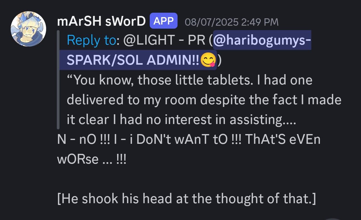 mArSH_sWorD's tweet image. { AFTER CHAPTER 2 BDA INT W/ @L0ST_IN_ETH3R }

{ GYUTANA&apos;S ROOM }