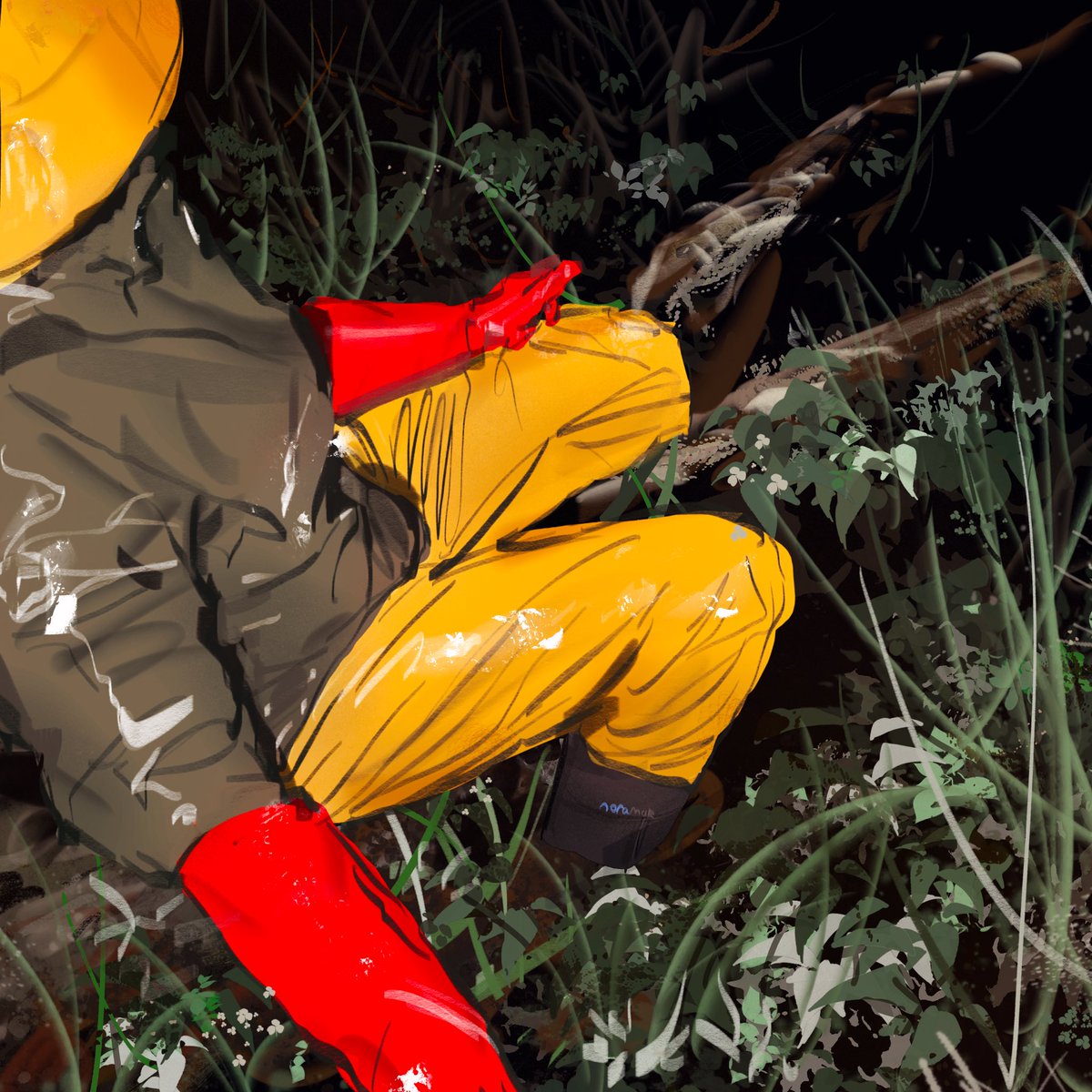 Did an art for <a href="/rain2high/">Rain Tohigh</a>!!😆 A 2-hour copying practice, really love your aesthetic! #rainwear #waders