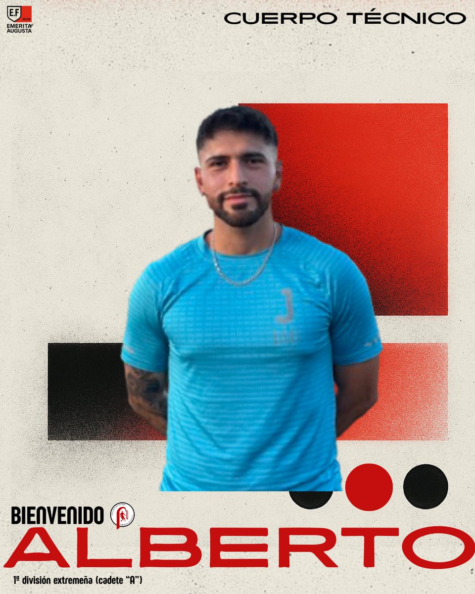 📣⚽ Presentación oficial del cuerpo técnico
La Escuela de Fútbol Emérita Augusta tiene el placer de anunciar el equipo técnico que dirigirá al Cadete “A” en la exigente 1ª División Extremeña.
👤 Pineda,
👤 Alberto,
👤 Pedro,

🔴⚫ ¡Bienvenidos y mucho éxito esta temporada!