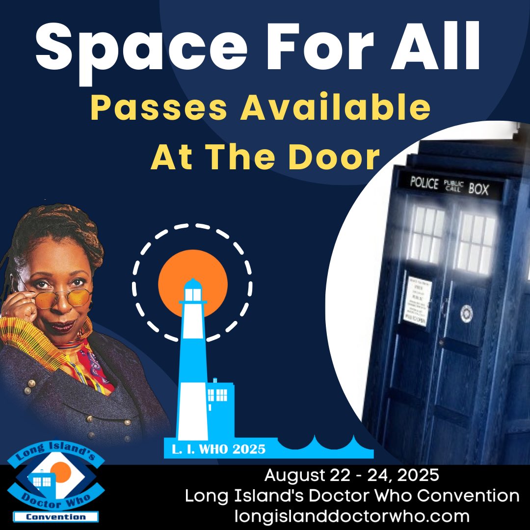 L.I. Doctor Who con (@lidoctorwhocon) on Twitter photo It’s a full day of Doctor Who goodness!
Passes are available on site.
longislanddoctorwho.com
 #LIWho2025 #LIWho #DoctorWho #DrWho #BigFinish #ClassicDoctorWho #Torchwood It’s a full day of Doctor Who goodness!
Passes are available on site.
longislanddoctorwho.com
 #LIWho2025 #LIWho #DoctorWho #DrWho #BigFinish #ClassicDoctorWho #Torchwood