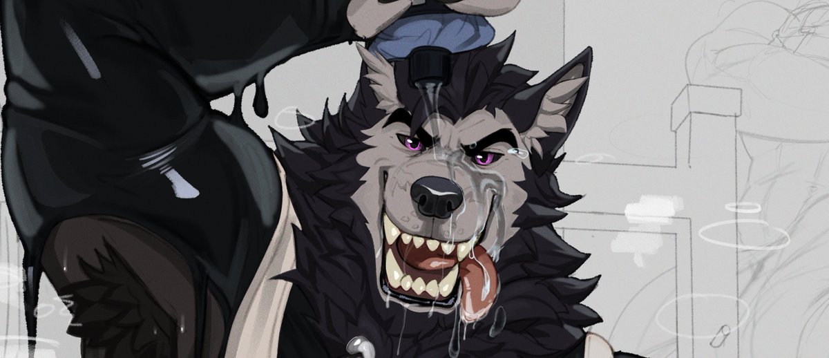 Pro tip: Latex can’t handle a wolf’s heat. <a href="/TheFlynn89/">Flynn</a> #FURRY #furryartist #nsfw