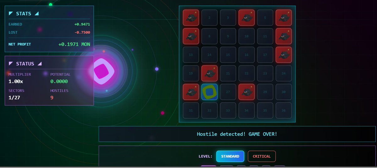 It’s a fun game where you can try your luck to win more $MON.  If you want more $MON.  You should check it out.
 Just be ready, it can get a bit frustrating sometimes.
monsweeper.xyz