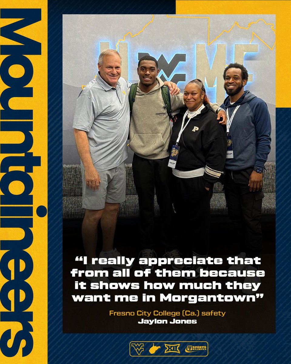 Jaylon Jones has been locked in with #WVU since June, and his connection with safeties coach Gabe Franklin keeps growing. The JUCO safety brings versatility and ball-hawking skills to Morgantown.

Interview ▶️ gowvu.us/x3f