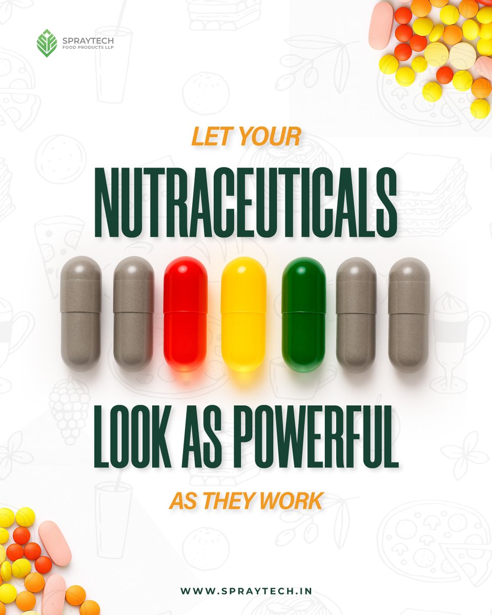 SpraytechFood's tweet image. Your nutraceutical products don’t just need to work—they need to stand out. 

🔗 Learn more: spraytech.in

#Spraytech #FoodColors #Nutraceuticals #B2B #InnovationInHealth #India #USA #UAE #Food #NaturalColor