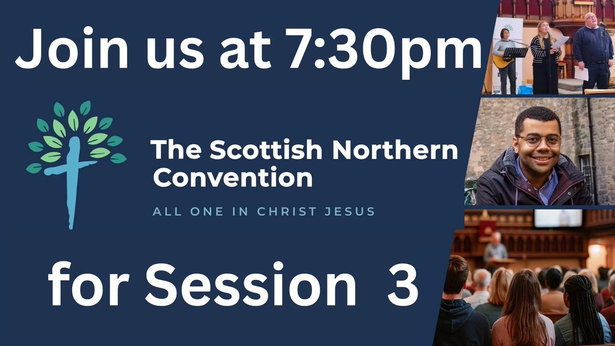 ScotNorCon's tweet image. Join us this evening at 7:30pm for Session Three of the 2025 Scottish Northern Convention!

Andy Longwe, who will continue his series In Christ Alone. Tonight, he’ll be preaching from Romans 6:11-14 on the theme: “Alive To God.

Would be great to see you there !