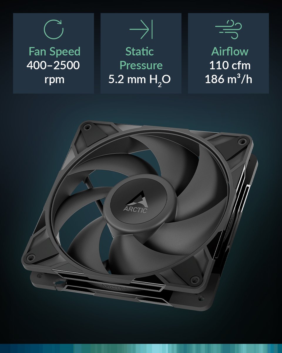 ARCTIChannel's tweet photo. Built Bigger. Built Better. 💪🌀

High performance needs more than just size. The P14 Pro combines robust construction, refined mechanics, and and high static pressure - for strong, stable, and efficient cooling in every scenario. 💨🛠️

#ARCTIC #engineeredwithpassion #ARCTICool https://t.co/joU7brPFGG