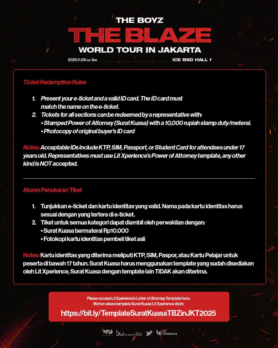 THE B in JAKARTA!
The ticketing day is getting closer! We have prepared a brief summary of all the information you need for General Sales. Please take a moment to read them carefully.

📩 Need Help?
Reach out to us via:
📱 WhatsApp: +62 878-8298-2939
📧 Email: