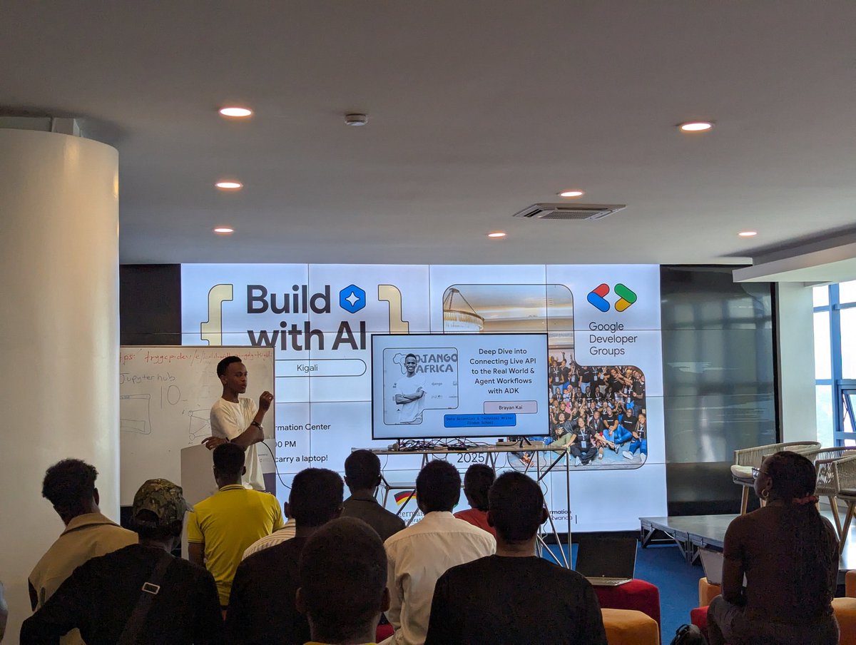 glosings0n's tweet image. #BuildwithAI Kigali

With @Kai_mwanyumba, we take a deep dive into connecting the live API to real-world agent workflows with ADK.

#gdgkigali #AIAgent #LiveAPI
@GDG_Kigali @GDG_Nairobi