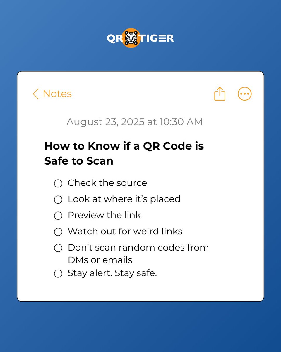 🚨 Not all QR codes are safe. Here’s how to spot a risky one before you scan.

QR codes are everywhere now. But just like sketchy links, some can lead to phishing sites, fake logins, or malware.

Follow these quick safety checks before scanning.

 #QRCode