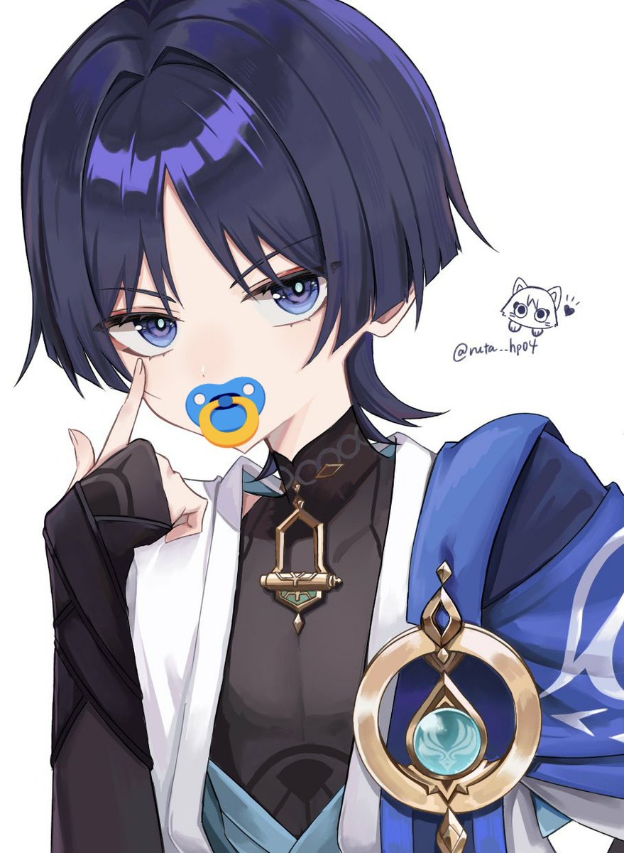 #可愛い絵を描いておしゃぶりを付けるタグ