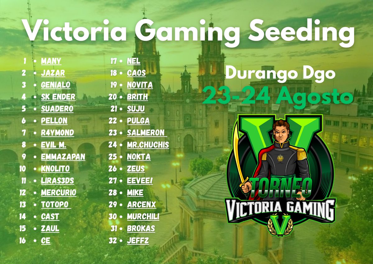 Victoria Gaming Seed 🤝
Pools &amp; Seed Disponibles en startgg

Nos vemos… en un rato💚🏆