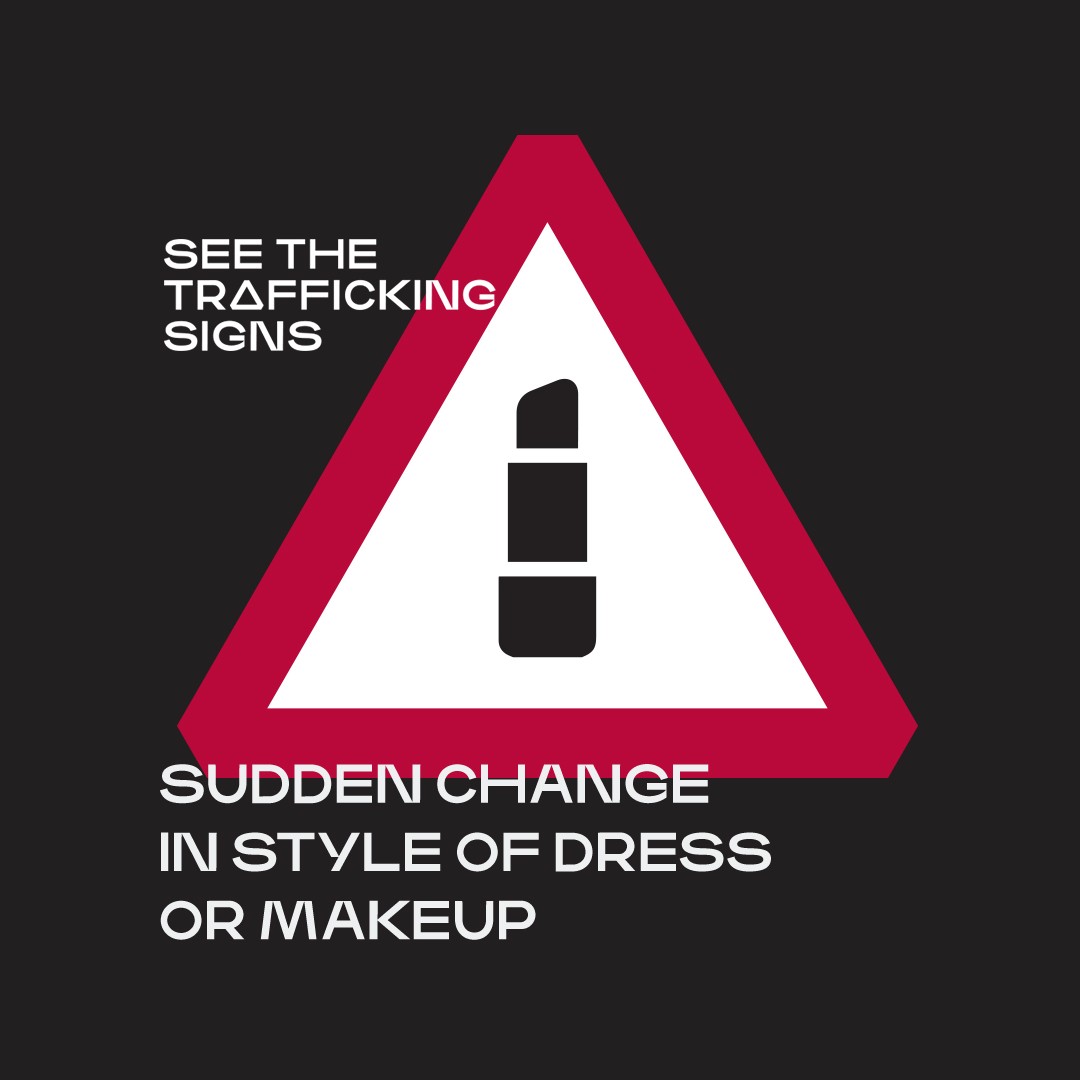 Within 1 KM of you, someone is being lured into sex trafficking. The warning signs are there in plain sight. Learn more at traffickingsigns.ca. #TraffickingSigns