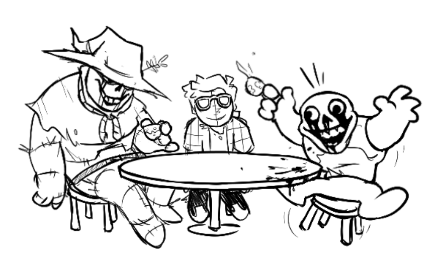 kettlehell64's tweet image. crossover drawing, rust design on the left by @yue_boon13 i really love ur drawings #robloxmyths #ROBLOX