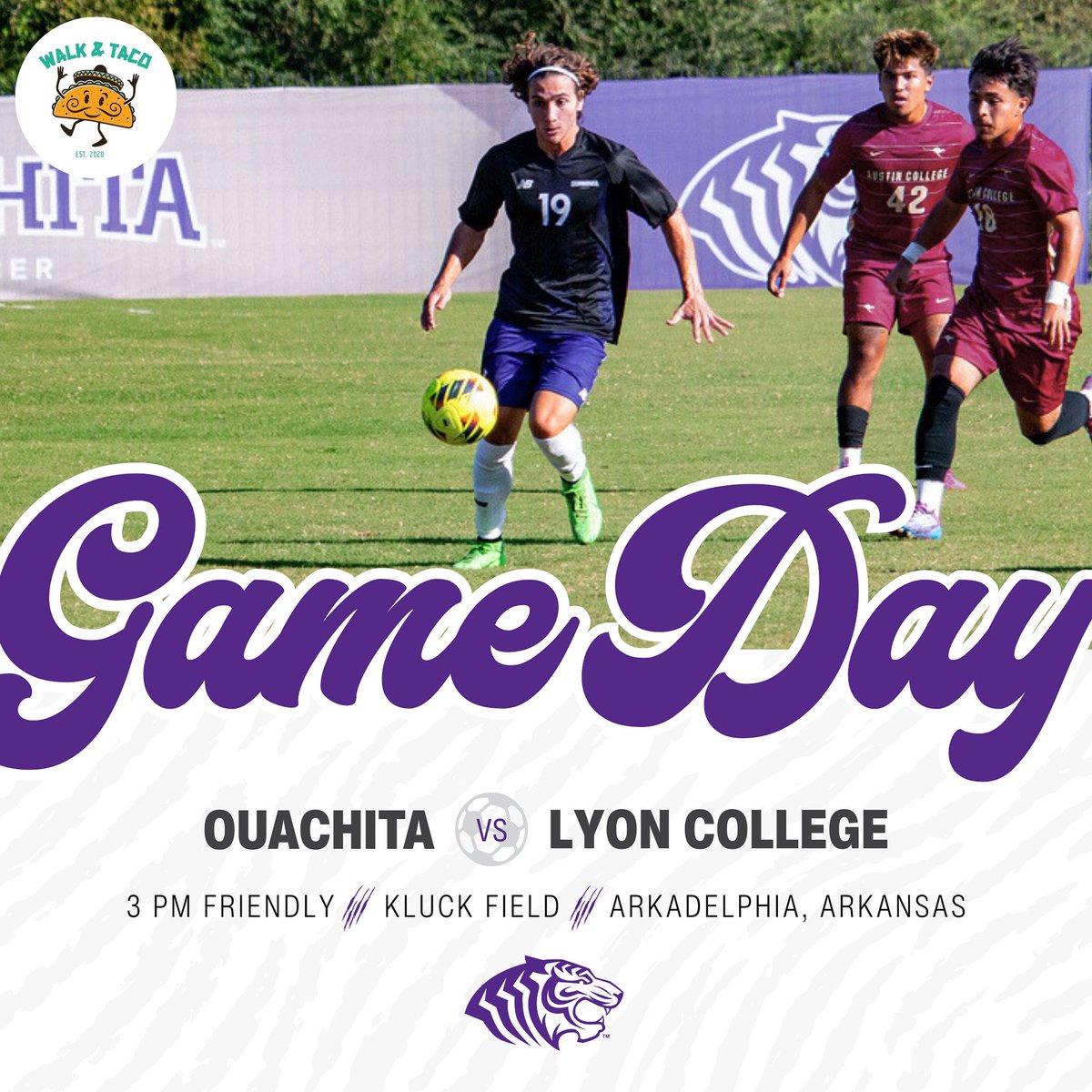 First look at the 2025 squad today at 3! 

Grab lunch with our friends at Walk &amp; Taco and then join us at Kluck Field!

#BringYourRoar🐅