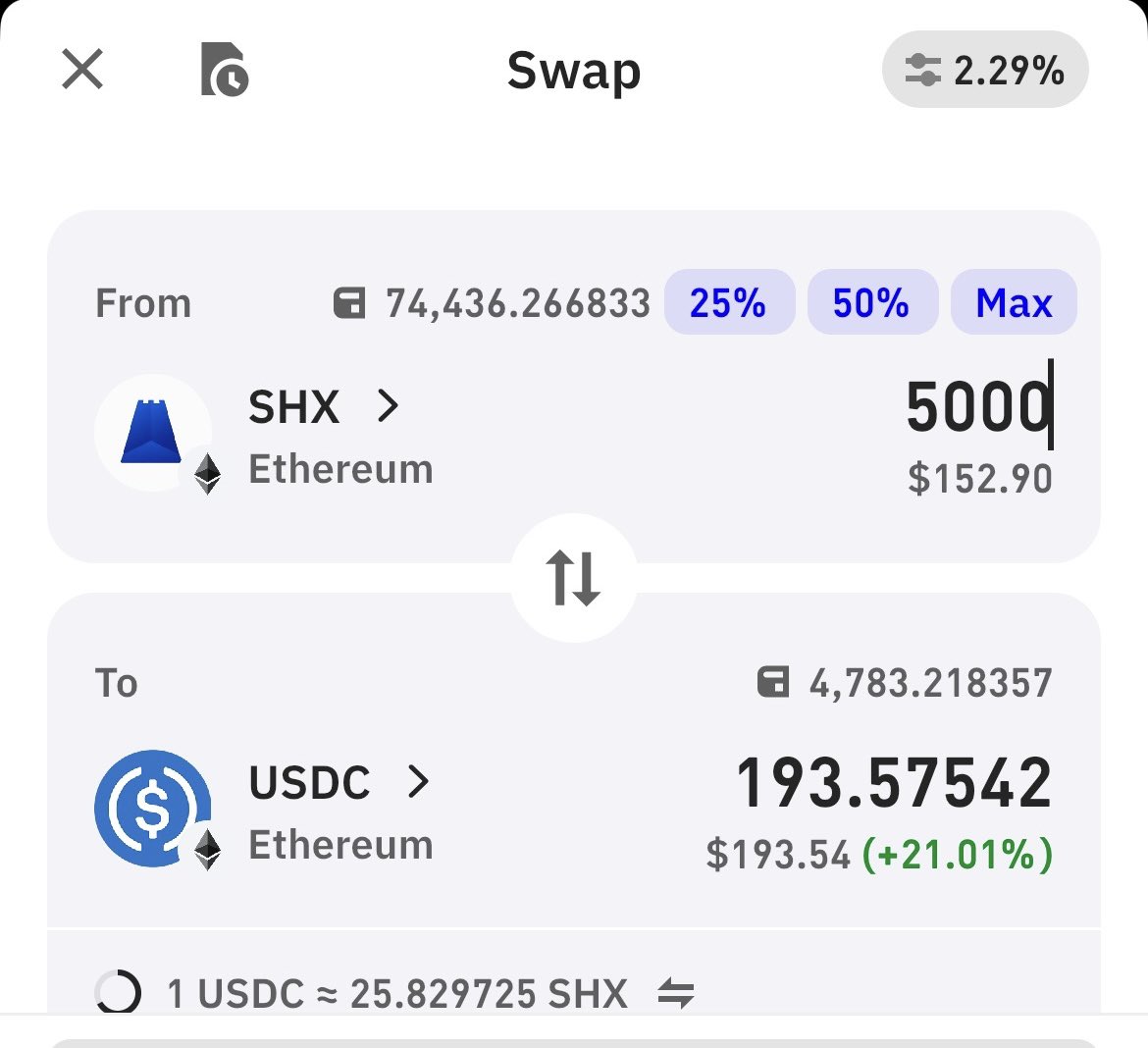 BlockTrustX's tweet image. I like this type of swap $SHX