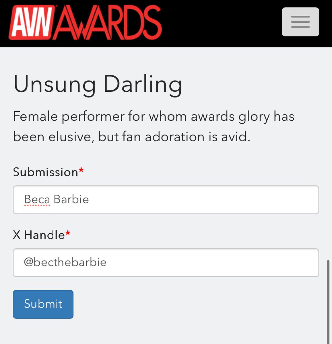 Pinky (Small dick gooner) (@4tinyp) on Twitter photo Nominated Mommy <a href="/becthebarbie/">BECA BARBIEโจโ๏ธ</a> In <a href="/avnawards/">AVN Awards</a> ๐ฅบ๐ฅต
Unsung darling
Hope Mommy tells me to pump my little cock for her ๐ตโ๐ซ๐ฆ
AVN.com/awards/pre-nomโฆ Nominated Mommy <a href="/becthebarbie/">BECA BARBIEโจโ๏ธ</a> In <a href="/avnawards/">AVN Awards</a> ๐ฅบ๐ฅต
Unsung darling
Hope Mommy tells me to pump my little cock for her ๐ตโ๐ซ๐ฆ
AVN.com/awards/pre-nomโฆ