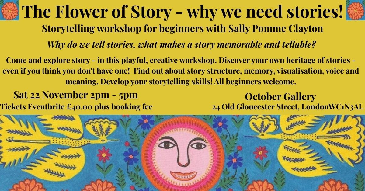 Tickets released for my beginners storytelling workshop Nov 22  <a href="/October_Gallery/">October Gallery</a> for anyone who wants to learn about story. Be inspired, develop skills, gain confidence Tickets:  tinyurl.com/uu6r5jcv