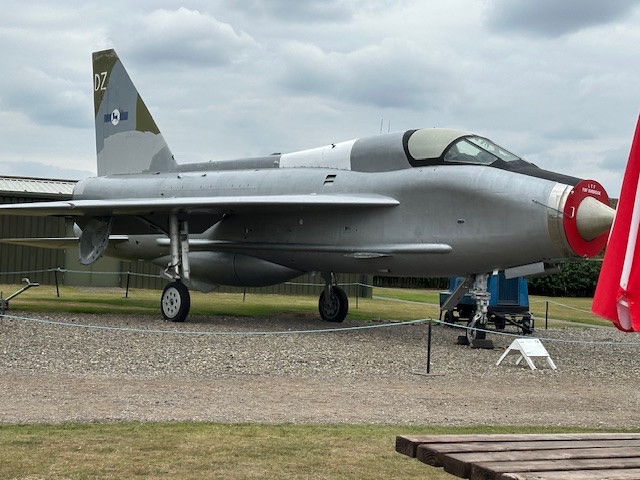 NewarkAirMus's tweet image. Not too bad a view(s) this lunch time outside the #NAMcafe - the @RAFBBMF #Spitfire fly past added to the ambience!