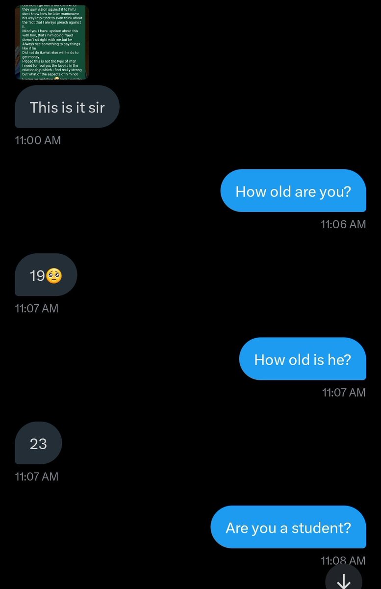 jon_d_doe's tweet image. Please read the conversation that I had with a 19 year old girl.

Ensure that you read to the last screenshot 👇.