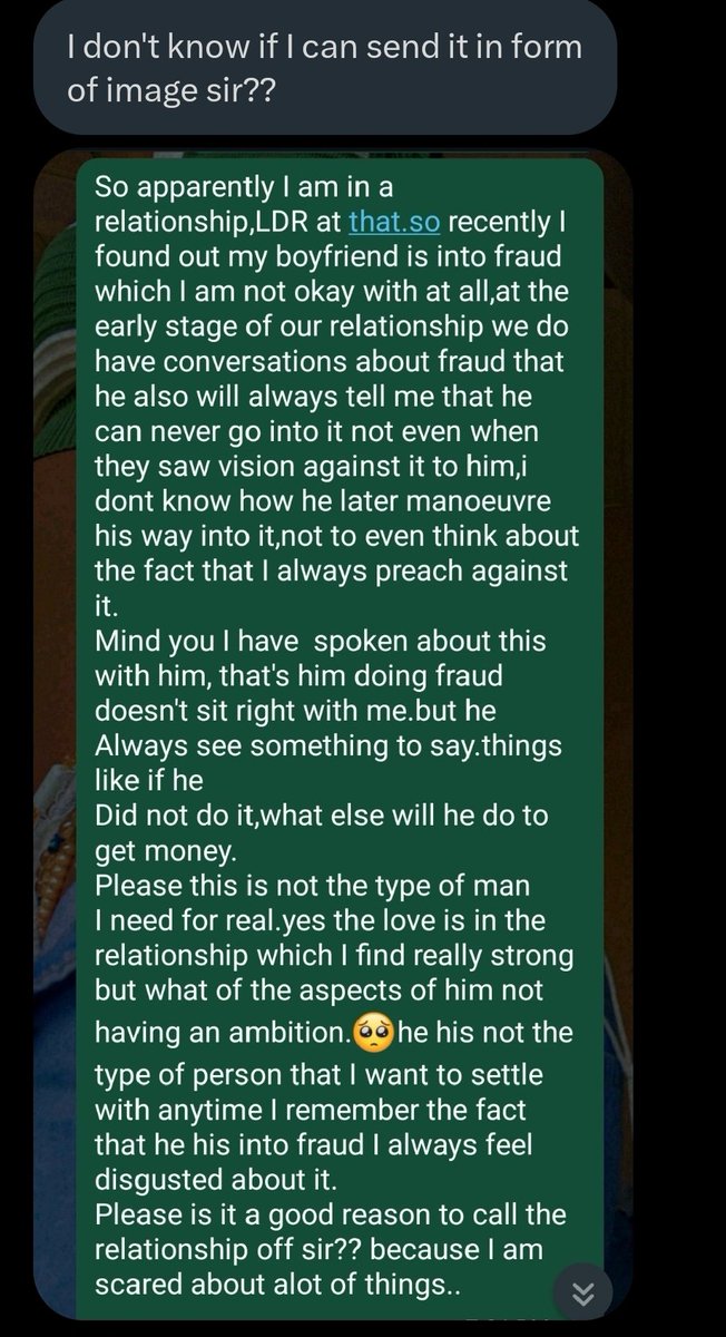 jon_d_doe's tweet image. Please read the conversation that I had with a 19 year old girl.

Ensure that you read to the last screenshot 👇.