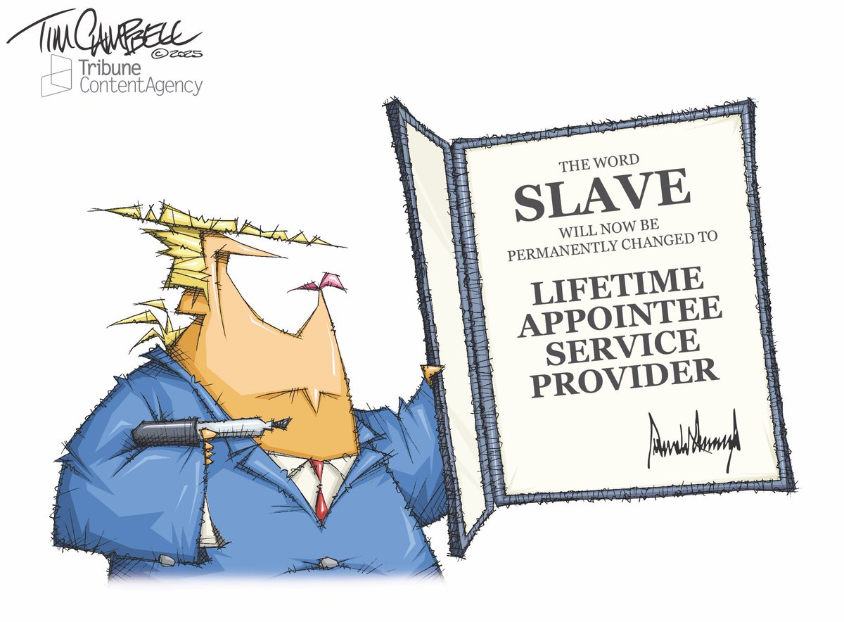 Tim Campbell (@tc2oons) on Twitter photo Executive Order
#Trump #Smithsonian #slavery #WhitewashingHistory #WashingtonDC <a href="/EandPCartoons/">Editorial & Political Cartoons</a> <a href="/IndianaJournos/">Indiana Journos</a> <a href="/nwi/">nwi.com</a> <a href="/TribuneAgency/">Tribune Content Agency</a> <a href="/JGfortwayne/">The Journal Gazette</a> Executive Order
#Trump #Smithsonian #slavery #WhitewashingHistory #WashingtonDC <a href="/EandPCartoons/">Editorial & Political Cartoons</a> <a href="/IndianaJournos/">Indiana Journos</a> <a href="/nwi/">nwi.com</a> <a href="/TribuneAgency/">Tribune Content Agency</a> <a href="/JGfortwayne/">The Journal Gazette</a>