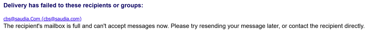 IMRANLAIQNOOR's tweet photo. @saudiairlines Extremely disappointing for a national airline. I request urgent action and resolution.
None of the reporting channels are responding and the mailbox mentioned on your website is FULL.  
#AirlineComplaint #TravelNightmare https://t.co/8OWovsSOeT