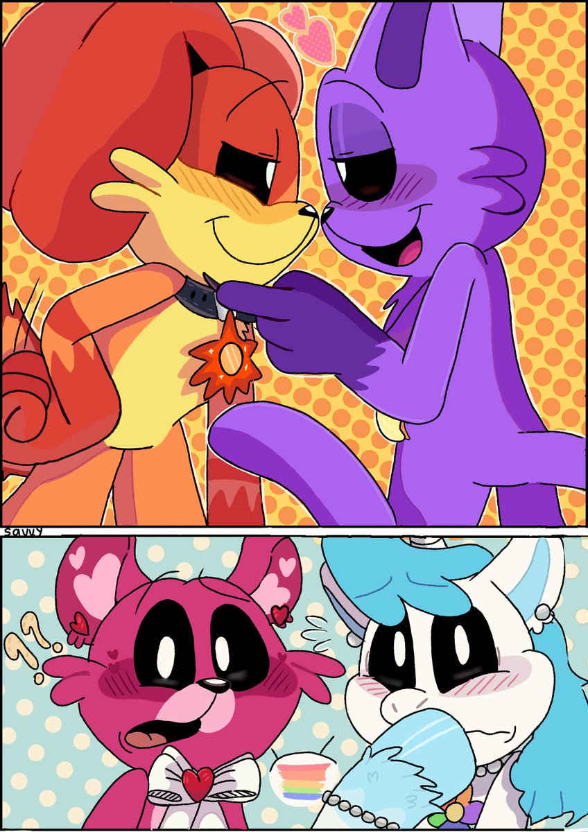 Hmm....yaoi?? 🐾
Idk what to draw,,.😭💔}}
#daynap #dogday #catnap #bobbybearhug #crafycorn 
#SmilingCritters