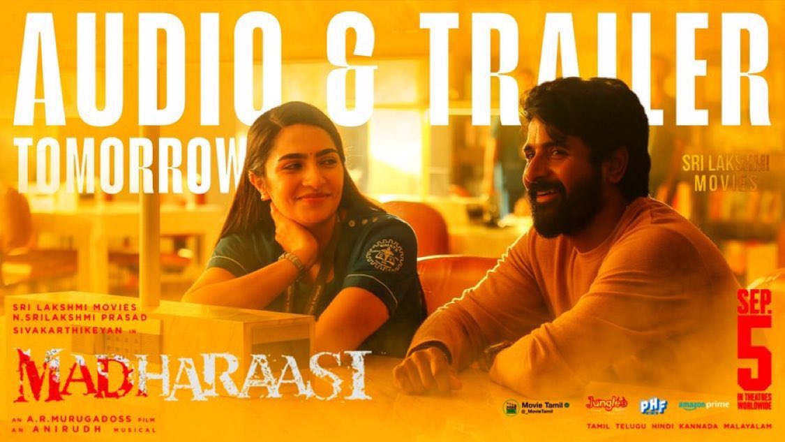 #Madharaasi

Audio &amp; Trailer from Tomorrow!