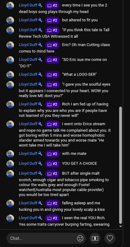CritiqueTheCritics (@ctc_exe) on Twitter photo These are the type of people who ReviewTechUSA chooses to moderate his chat. Literal parasocial sycophants who would sacrifice their lives to protect Rich. These are the type of people who ReviewTechUSA chooses to moderate his chat. Literal parasocial sycophants who would sacrifice their lives to protect Rich.