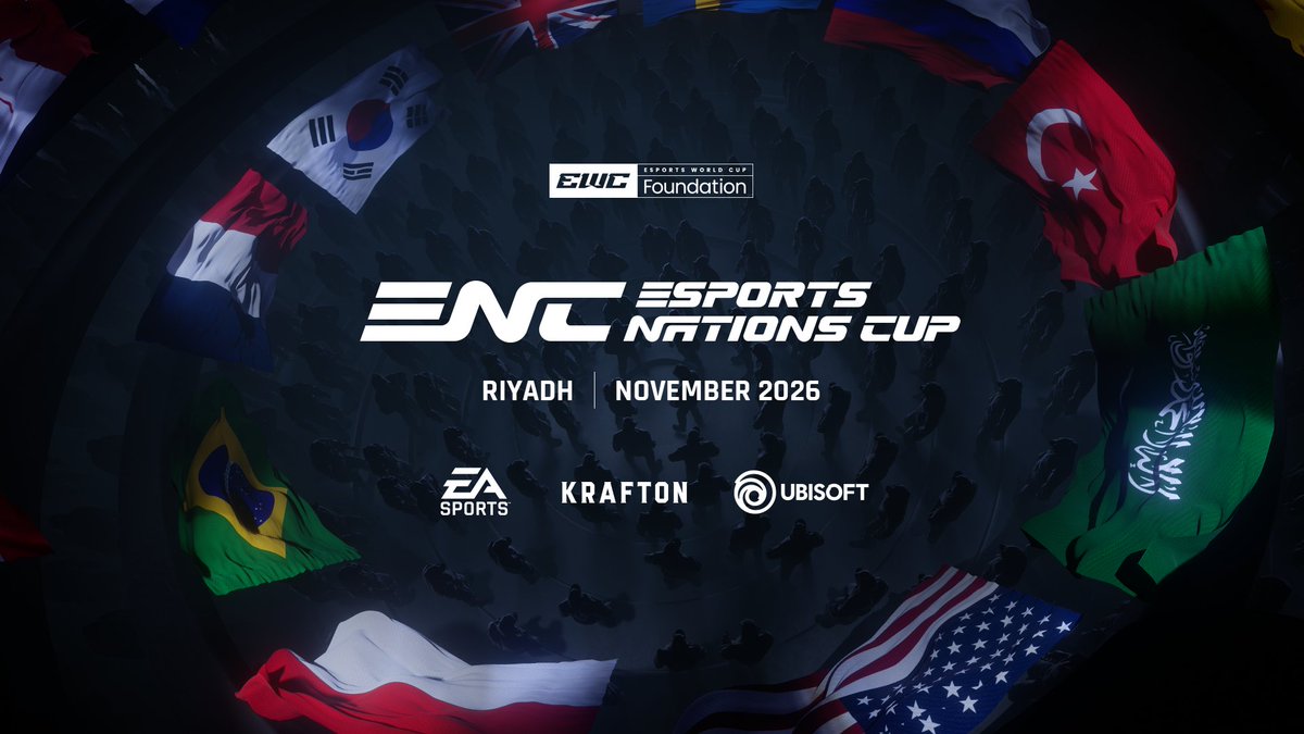 2026年11月 サウジアラビア🇸🇦
国対抗戦 "Esports Nations Cup"

・EA, Krafton, Tencent, Ubisoft 提携
・2年ごとに開催
・開催国ローテーション制