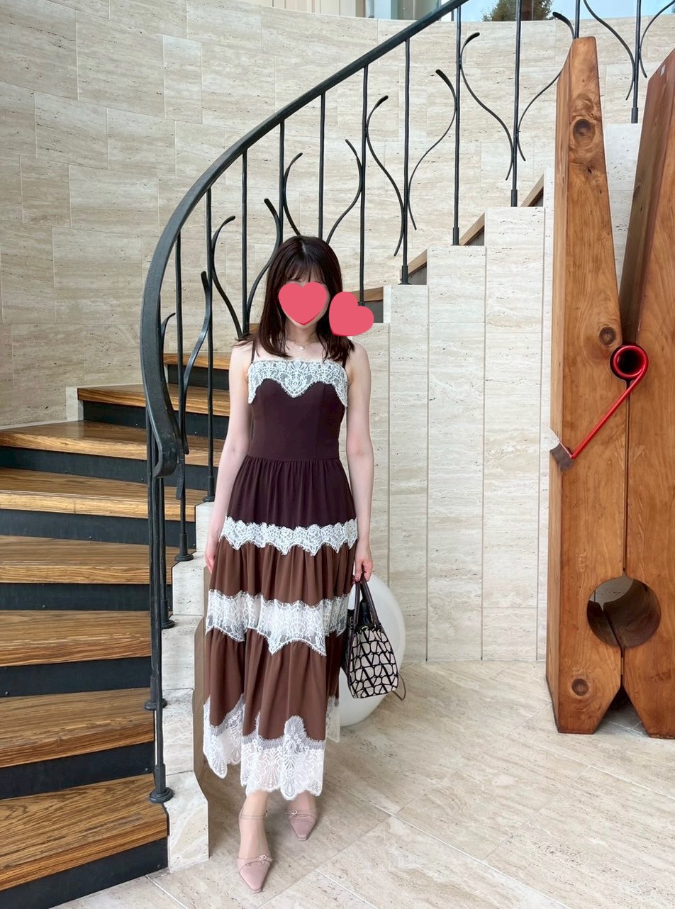 herlipto Isa Tiered Lace Cami Dress S herlipto Isa Tiered