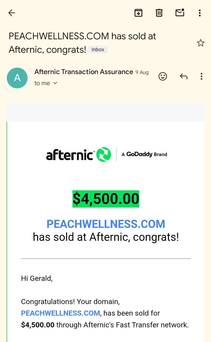 Asogwa (@asogwa_group) on Twitter photo I sold a domain that I had bought after hearing <a href="/JoshDotCo/">Josh@DNX.com</a> preach on numerous Sherpa shows. Thank you, @Afternic and <a href="/DomainSherpa/">DomainSherpa</a>! I sold a domain that I had bought after hearing <a href="/JoshDotCo/">Josh@DNX.com</a> preach on numerous Sherpa shows. Thank you, @Afternic and <a href="/DomainSherpa/">DomainSherpa</a>!