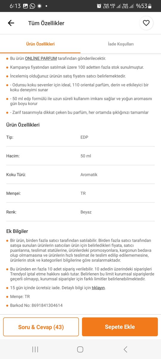 melo28703's tweet photo. @Trendyol daha once defalarca parfum iadesi alan trendyol bu sefer iade almayi reddediyor cunku gonderilen parfum cernobil gibi kokuyor parfum siparisimin biri kayboldu gelmedi biri cernobilden farksizdi iade almiyorsunuz halbuki ben 15 gun içerisinde ve urune zarar vermeden https://t.co/Vr8Az75M4Z