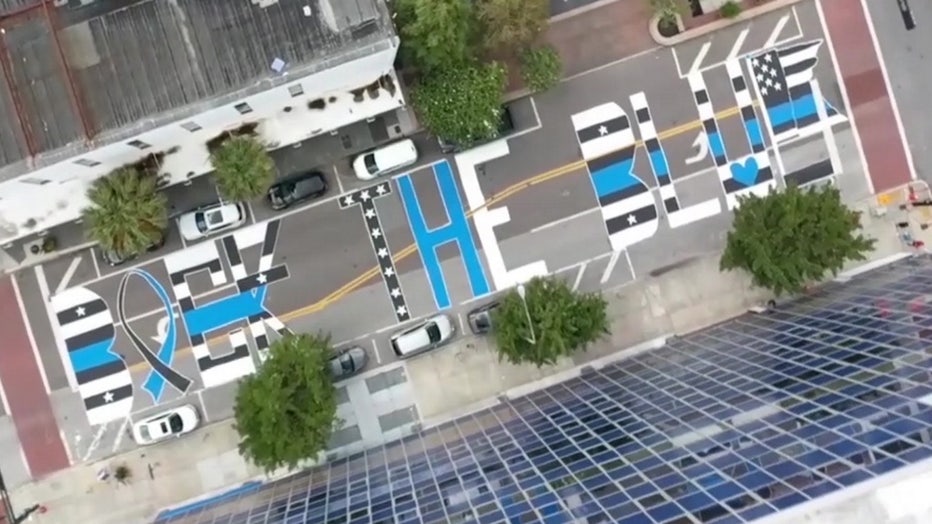 Is this mural painted on a road in Tampa going to be investigated with the same scrutiny as the memorial in front of the Pulse nightclub in Orlando?
