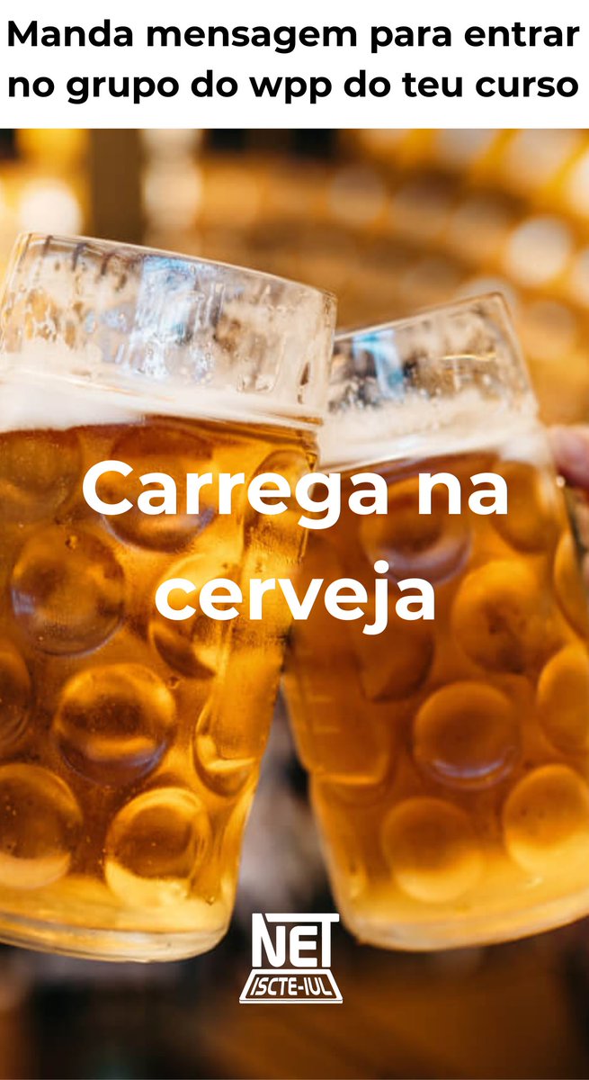 A quem entrou no Iscte em Engenharia Informática, Engenharia de Telecomunicações e Informática ou Informática e Gestão de Empresas, sejam bem-vindos. O NET está cá para tornar a tua licenciatura inesquecível. 
Segue-nos no Instagram (<a href="/netiscte/">NET Iscte</a>) e fala connosco se tiveres dúvidas!