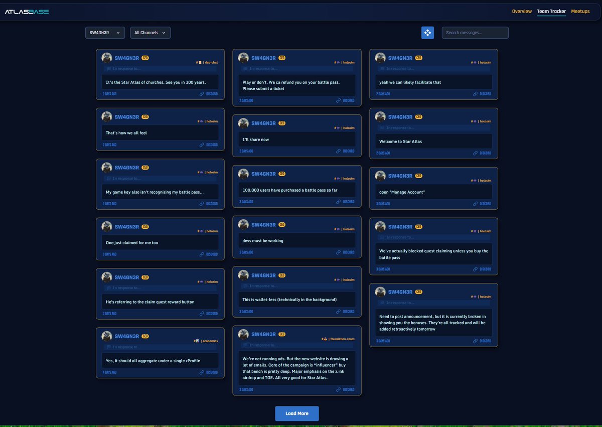 Siphaawal (@siphaawal) on Twitter photo Reminder to use <a href="/aephia/">Aephia Industries</a>'s
atlasbase.io/team-tracker
Easy way to see what the actively engaging <a href="/staratlas/">Star Atlas (Summer) 🚀☀️🌴</a> is talking about. Reminder to use <a href="/aephia/">Aephia Industries</a>'s
atlasbase.io/team-tracker
Easy way to see what the actively engaging <a href="/staratlas/">Star Atlas (Summer) 🚀☀️🌴</a> is talking about.