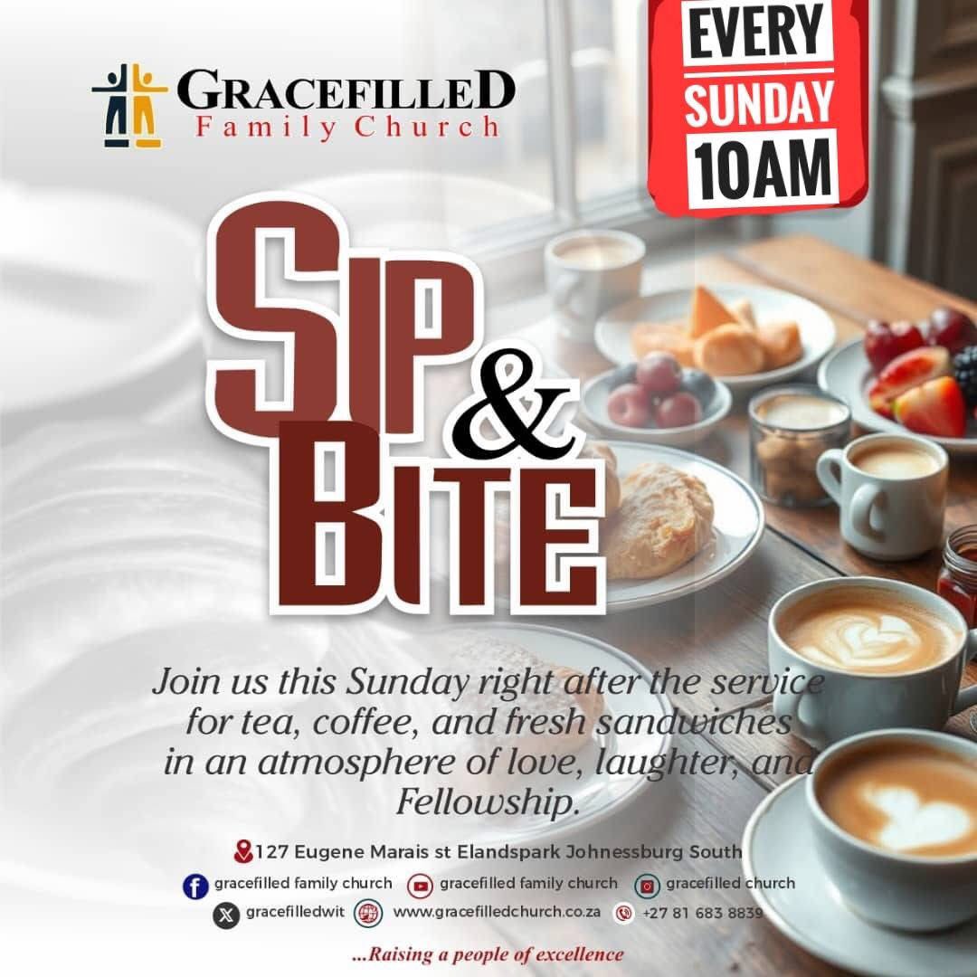 GraceFilledtwit's tweet image. Join us tomorrow morning @ Gracefilled Family Church for a life changing Sunday service🔥.

⏰ 10AM
📖 Pastor Paul Martins will be sharing on the theme: “More Than a Conqueror.”

📍127 Eugene Marais Street, Elandspark, Johannesburg South

#MoreThanAConqueror