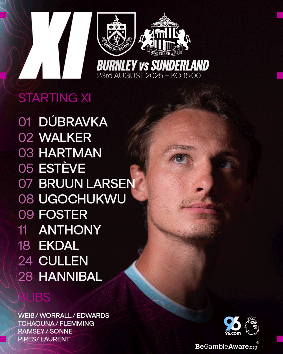 BurnleyOfficial's tweet photo. Team news is in 🗞️ https://t.co/cvhLNirWZX