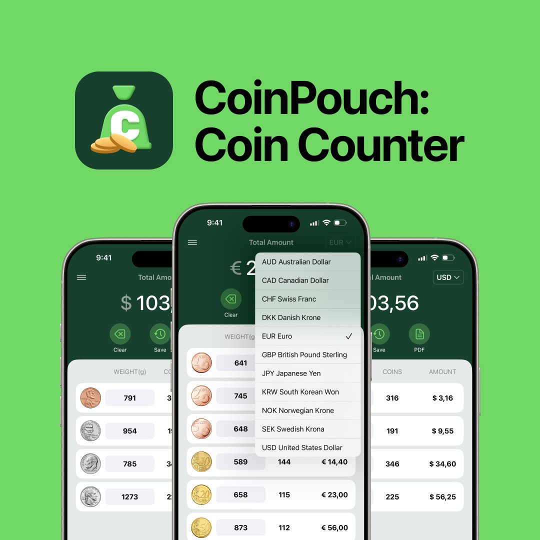 maxkapps's tweet image. Still counting coins by hand? 🖐️🪙  
Coin Counter gives you fast, accurate totals by weight.  

Start saving time ⏳  
apps.apple.com/app/coinpouch-…

#BusinessTools #Productivity #CoinCounter
