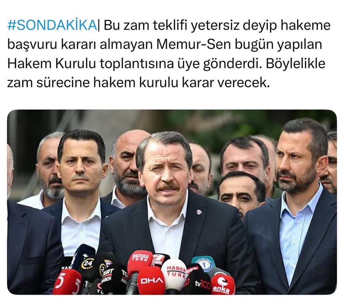 Toplu sözleşme süreci yalnızca ücret pazarlığı değildir; kamu hizmetlerinin niteliğini, kurumların düzenini ve toplumun istikrarını doğrudan etkileyen bir süreçtir.
Ne yazık ki, Memur-Sen ve Kamu-Sen’in Hakem Kurulu’na katılımı, emekçi lehine değil, işverenin tahakkümünü