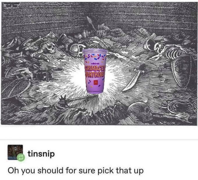 What could go wrong finding the Grimace Shake in a dungeon