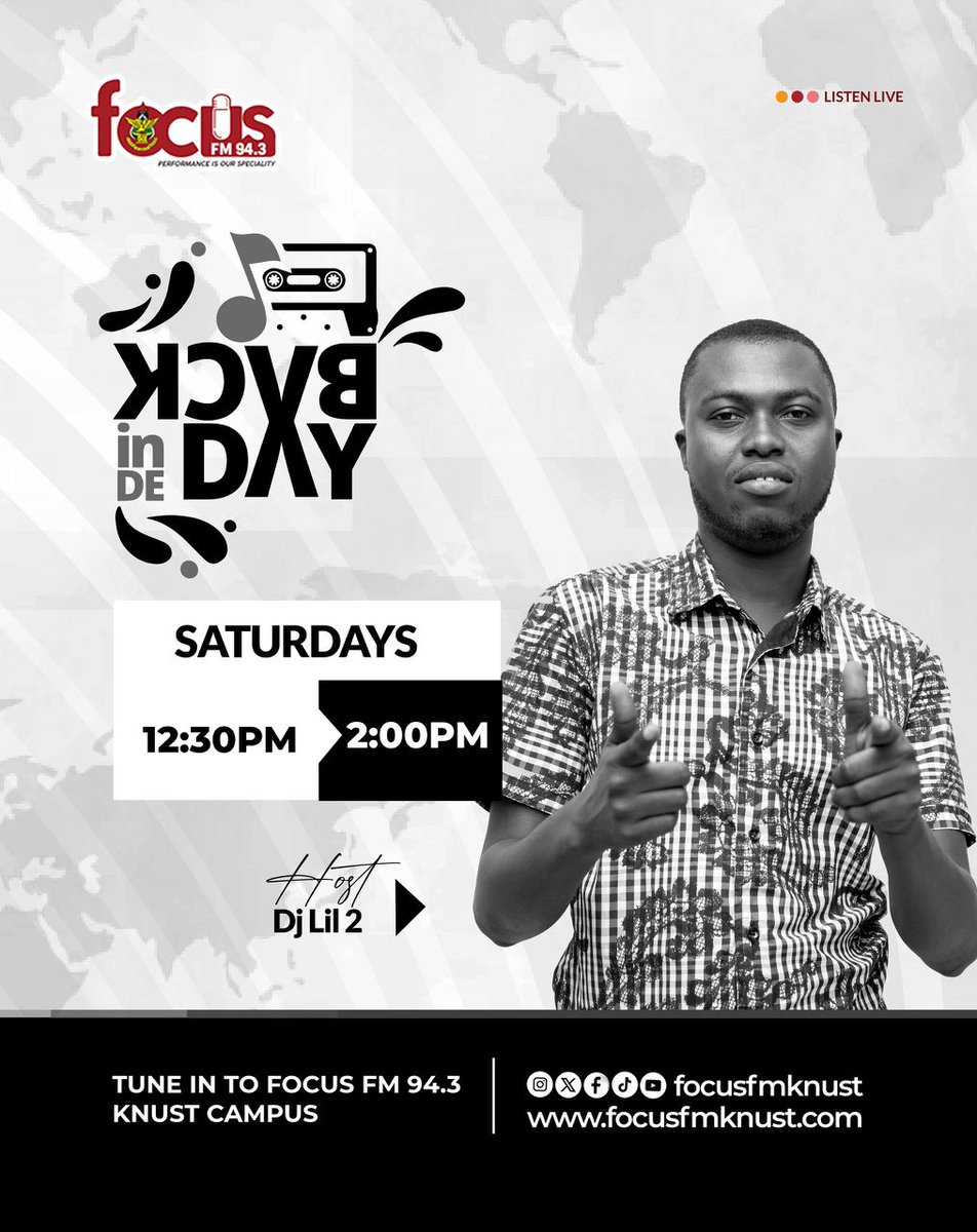 <a href="/Lil2Dj/">DjLil2 De Radio killer 🇬🇭</a> is on from now till 2pm. Stick and stay as we take you back in the days.

#Focus943Fm