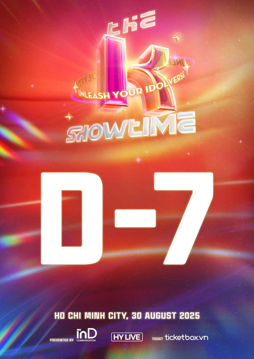 indcomvn's tweet photo. 😎D-7😎
Lễ hội rực lửa của chúng ta chỉ còn một tuần nữa thôi! Mọi người đã thông báo tin tức này đến bạn bè người quen chưa đấy~?
—--
😎D-7😎
Our fiery festival is just one week away! Have you spread the word to your friends and loved ones yet~?
—---
📣THÔNG TIN SỰ KIỆN | EVENT INFORMATION:
🔗https://t.co/TGSWsUeGf2
📅 30/08/2025 6PM
📍Địa điểm: Quảng trường khu đô thị Vạn Phúc, số 375 quốc lộ 13, phường Hiệp Bình, TP.HCM.
📍Venue: Van Phuc City Urban Square, 375 National Highway 13, Hiep Binh Ward, Ho Chi Minh City.
#TheKShowtime #inD #HYLIVE #Kpop