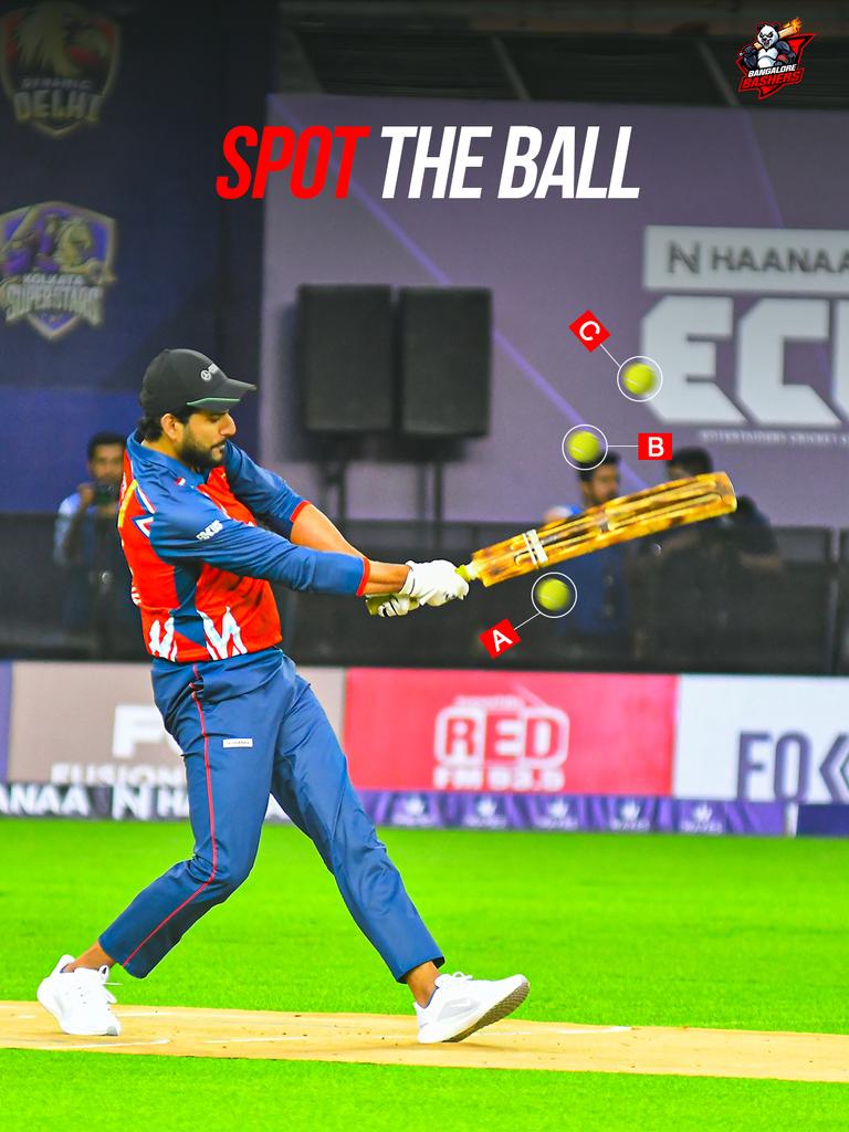 Which ball did our Basher send to the stands? 🏏 Guess if you can! 🔍

#BangaloreBashers #ECLT10 #Cricket #PandaGang #Season3 | <a href="/eclt10league/">Entertainers Cricket League</a>